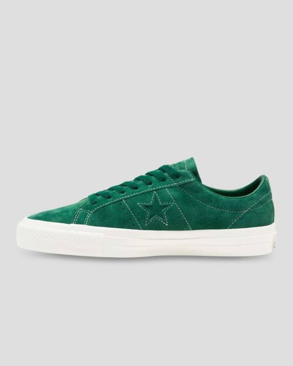 Boty Nízké Converse One Star Pro Pigskin Semišové Zelene | CV-568KDP