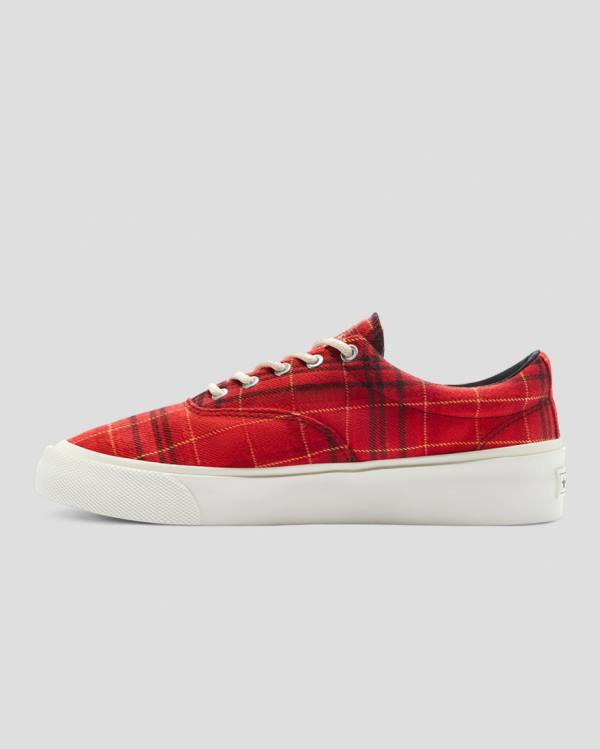 Boty Nízké Converse Skidgrip Twisted Plaid Červené | CV-342JHX