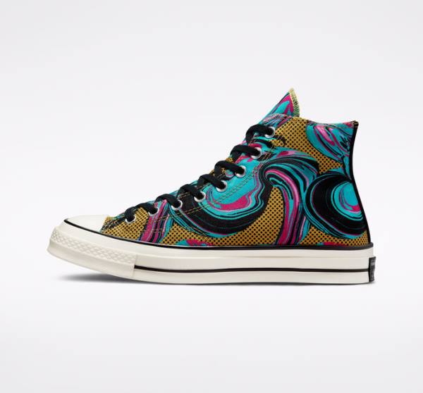 Boty Vysoké Converse Chuck 70 '90s Marbled Tyrkysové | CV-238GTB