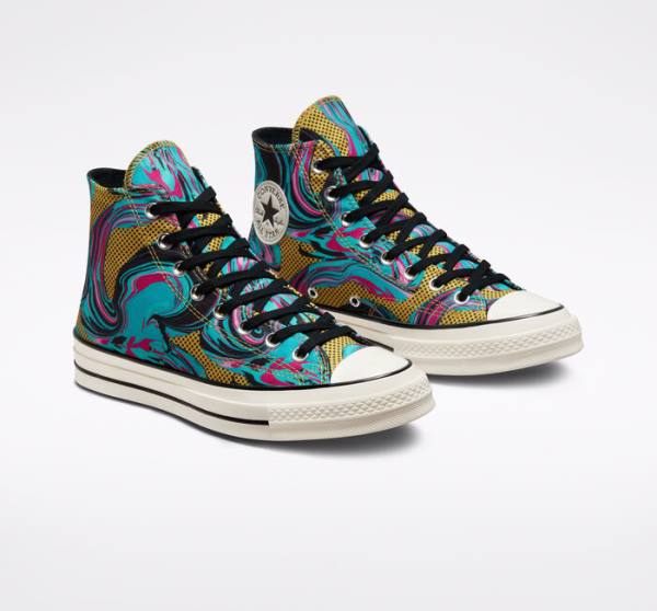 Boty Vysoké Converse Chuck 70 '90s Marbled Tyrkysové | CV-761LRM