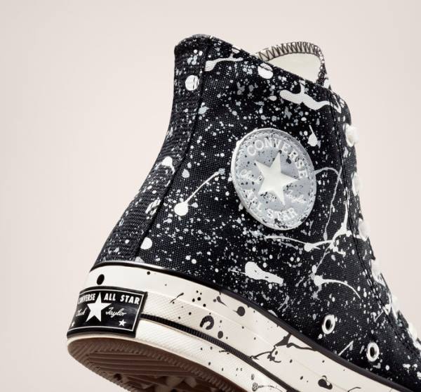 Boty Vysoké Converse Chuck 70 Archive Paint Splatter Černé Šedé | CV-258EAO