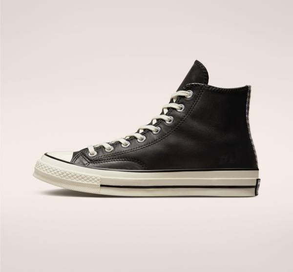 Boty Vysoké Converse Chuck 70 Crafted Læder Černé | CV-291JWF