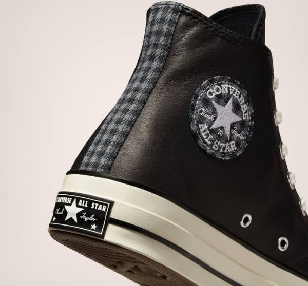 Boty Vysoké Converse Chuck 70 Crafted Læder Černé | CV-291JWF