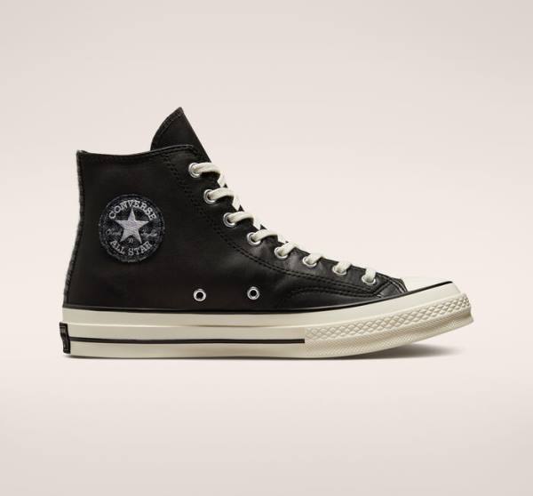 Boty Vysoké Converse Chuck 70 Crafted Læder Černé | CV-291JWF