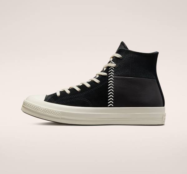 Boty Vysoké Converse Chuck 70 Crafted Læder Černé Červené | CV-327XNK