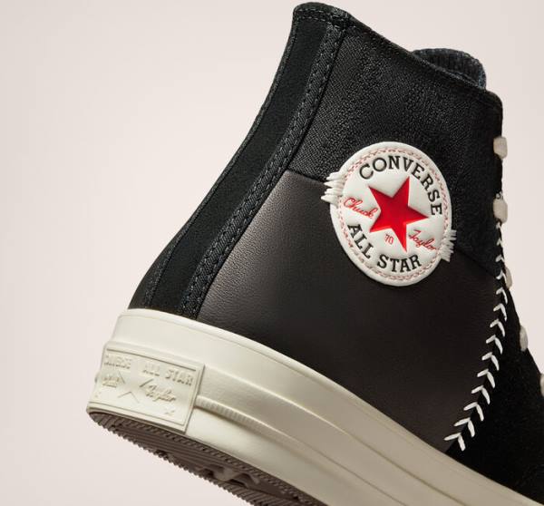 Boty Vysoké Converse Chuck 70 Crafted Læder Černé Červené | CV-327XNK