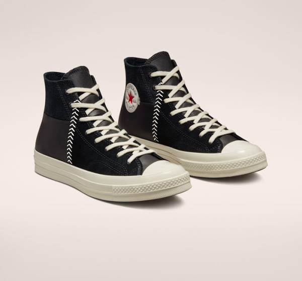 Boty Vysoké Converse Chuck 70 Crafted Læder Černé Červené | CV-327XNK