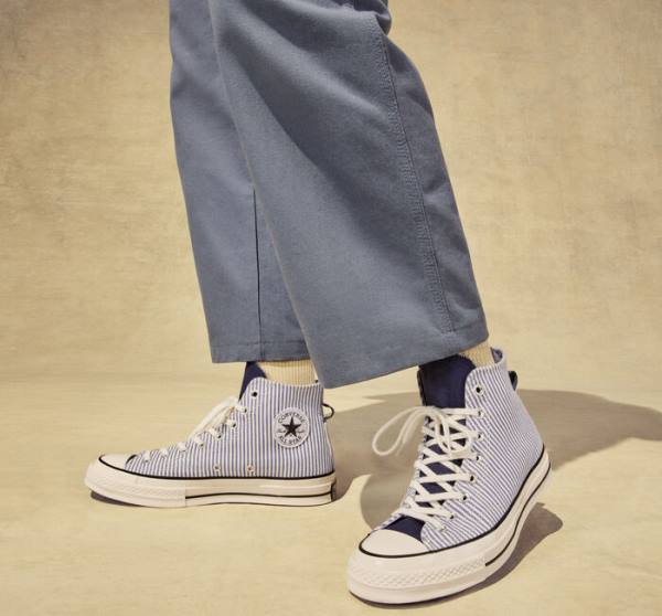 Boty Vysoké Converse Chuck 70 Crafted Stripe Indigo Černé | CV-074YXC