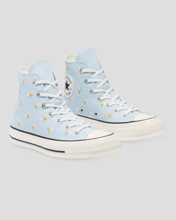 Boty Vysoké Converse Chuck 70 Embroidered Garden Party Blankyt | CV-094VIY