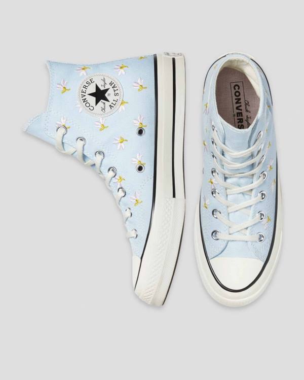 Boty Vysoké Converse Chuck 70 Embroidered Garden Party Blankyt | CV-094VIY