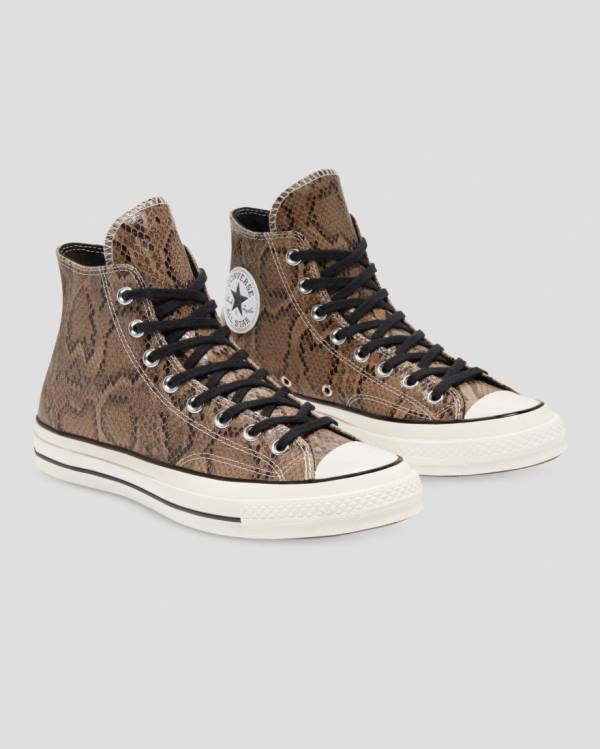 Boty Vysoké Converse Chuck 70 Reptile Semišové Hnědé | CV-156DOU