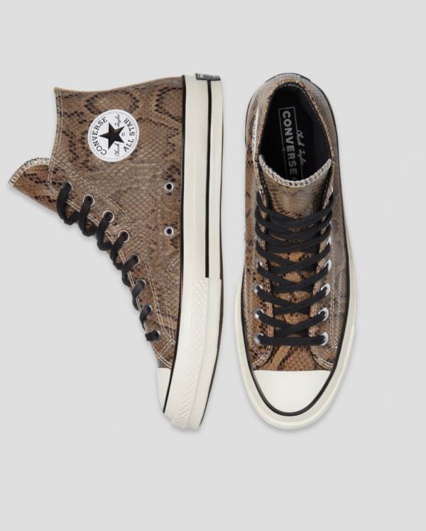 Boty Vysoké Converse Chuck 70 Reptile Semišové Hnědé | CV-156DOU