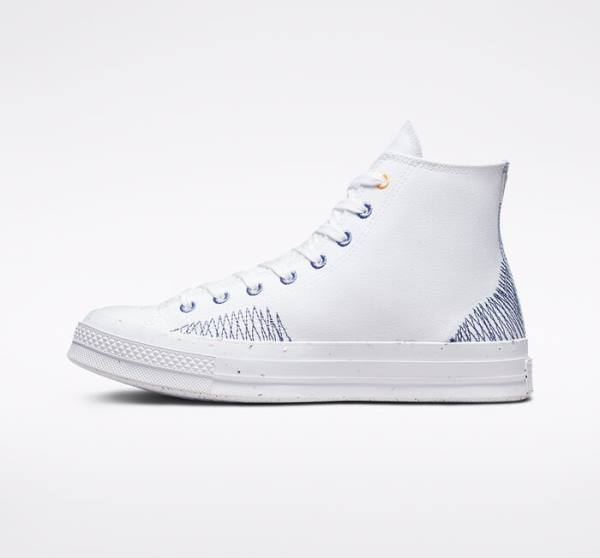 Boty Vysoké Converse Chuck 70 Stitched Bílé Indigo | CV-309SDX