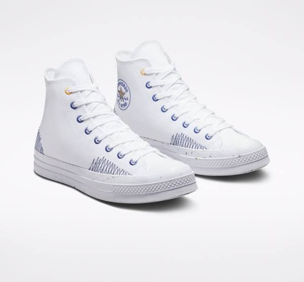 Boty Vysoké Converse Chuck 70 Stitched Bílé Indigo | CV-309SDX