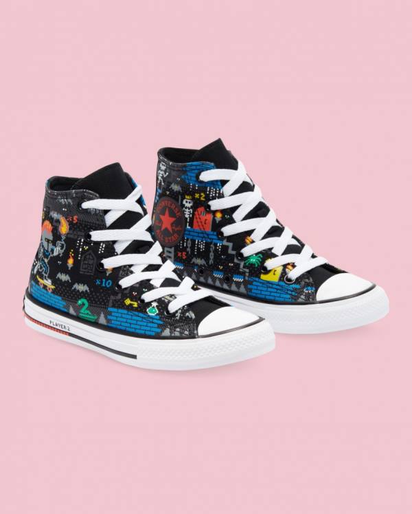 Boty Vysoké Converse Chuck Taylor All Star Gamer Print Černé | CV-063THB