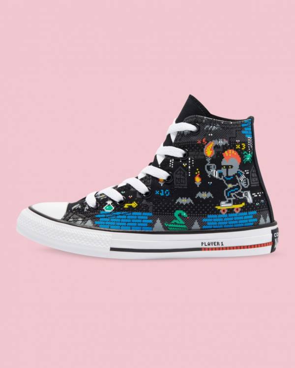 Boty Vysoké Converse Chuck Taylor All Star Gamer Print Černé | CV-063THB