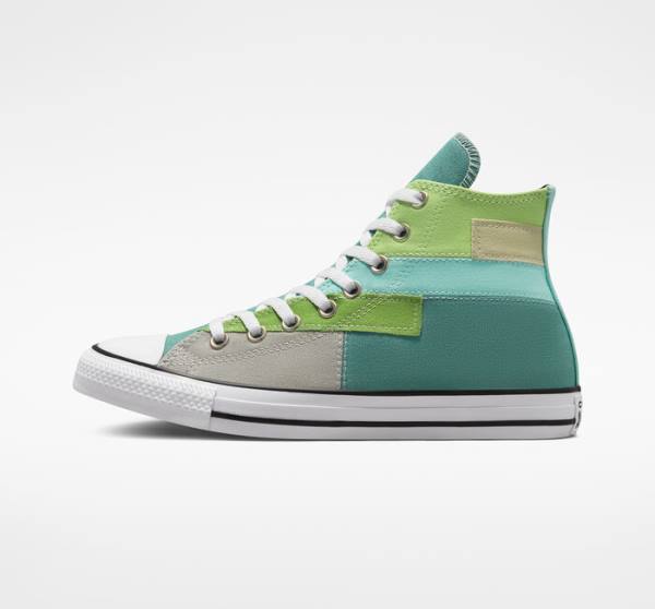 Boty Vysoké Converse Chuck Taylor All Star Patchwork Světle Zelene Světle | CV-087ZIU