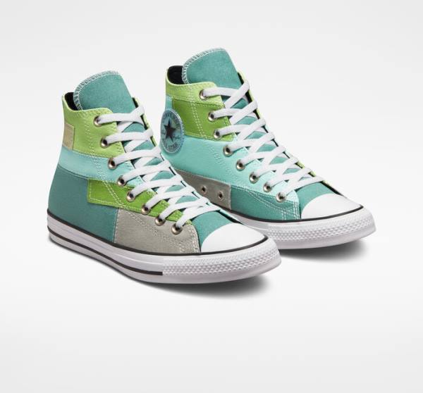 Boty Vysoké Converse Chuck Taylor All Star Patchwork Světle Zelene Světle | CV-087ZIU