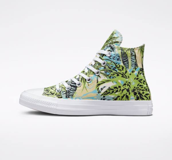 Boty Vysoké Converse Chuck Taylor All Star Tropical Florals Světle Zelene Bílé | CV-089LWM