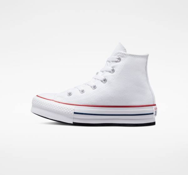 Boty Vysoké Converse Chuck Taylor All Star Lift Platformyě Bílé Tmavě Červené Tmavě Blankyt | CV-104OEV