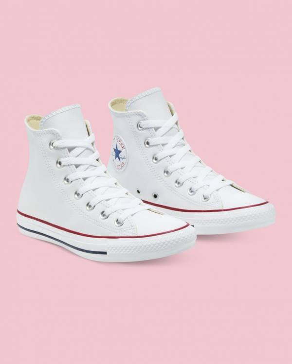 Boty Vysoké Converse Chuck Taylor All Star Læder Bílé | CV-217LQW