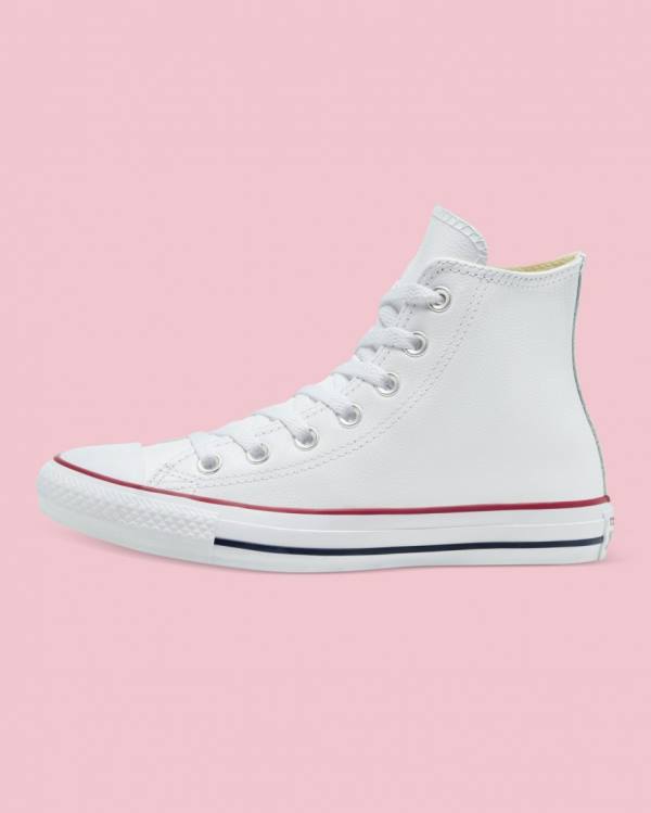 Boty Vysoké Converse Chuck Taylor All Star Læder Bílé | CV-217LQW