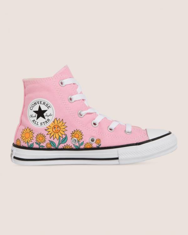 Boty Vysoké Converse Chuck Taylor All Star Sunflower Print Růžové | CV-249JKX