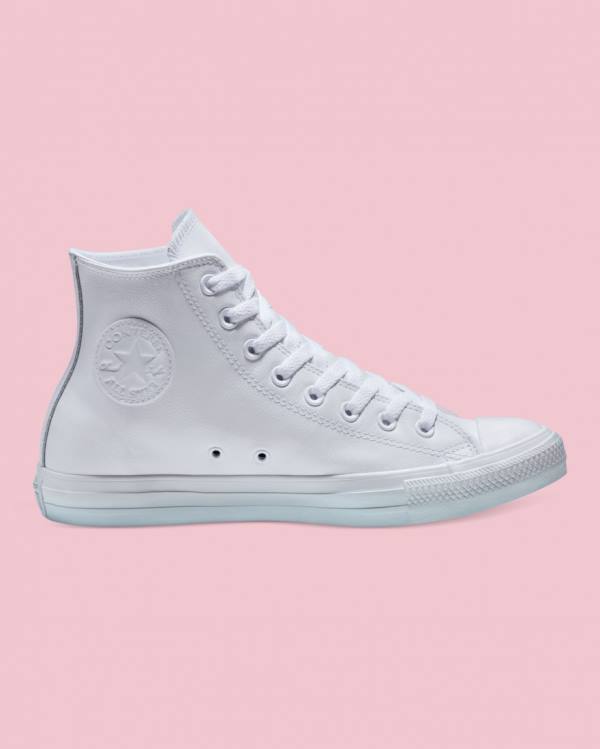 Boty Vysoké Converse Chuck Taylor All Star Læder Bílé | CV-486YUP