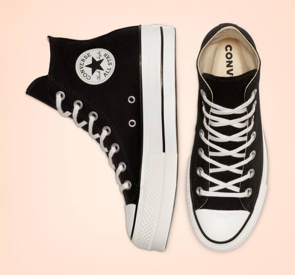 Boty Vysoké Converse Chuck Taylor All Star Lift Platformyě Platene Černé Bílé | CV-589NRU