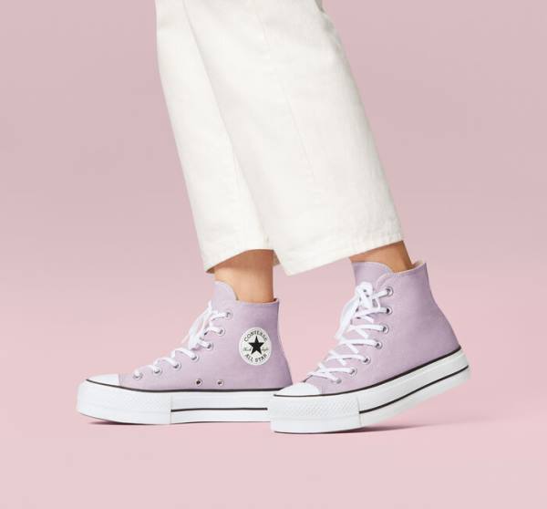 Boty Vysoké Converse Chuck Taylor All Star Lift Platformyě Seasonal Color Bílé Černé | CV-592ARN