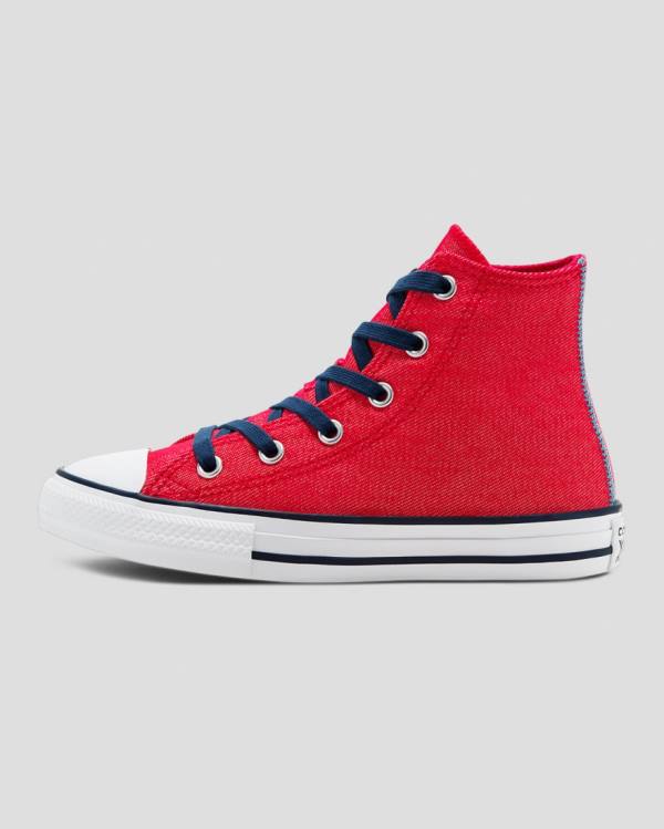 Boty Vysoké Converse Chuck Taylor All Star Denim Reverse Twill Červené | CV-684DPY