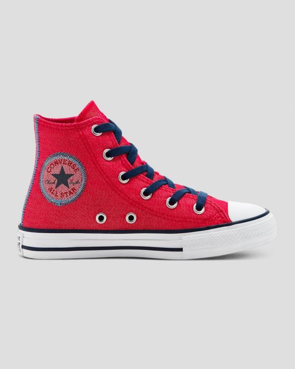 Boty Vysoké Converse Chuck Taylor All Star Denim Reverse Twill Červené | CV-684DPY