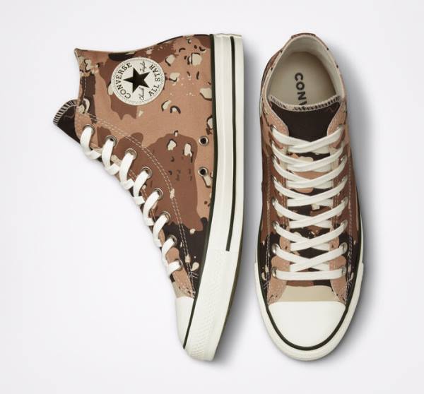 Boty Vysoké Converse Chuck Taylor All Star Archive Camo Hnědé Černé | CV-698HFV