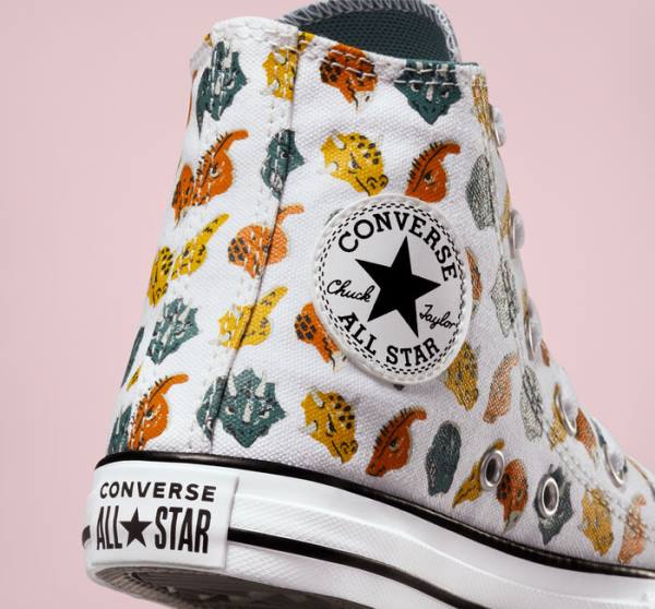 Boty Vysoké Converse Chuck Taylor All Star Dino Daze Bílé Tmavě Zelene Černé | CV-745CLW