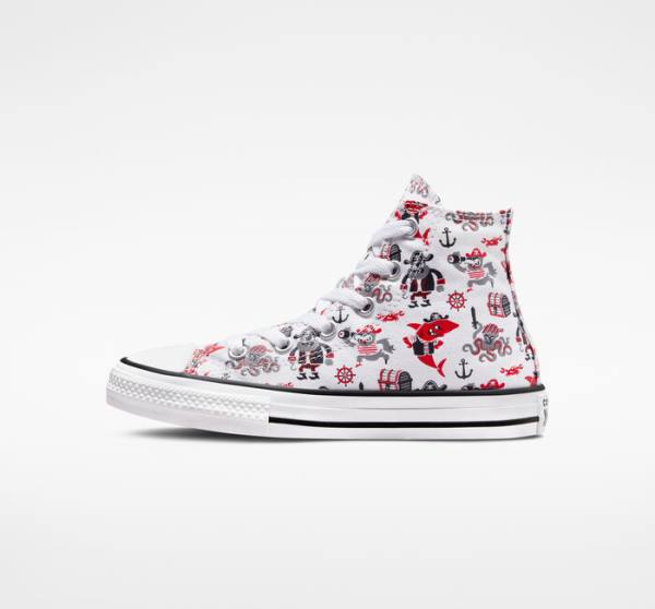 Boty Vysoké Converse Chuck Taylor All Star Pirates Bílé Červené Černé | CV-784OPB