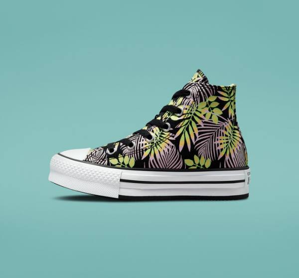 Boty Vysoké Converse Chuck Taylor All Star Lift Platformyě Bright Plants Černé Růžové Světle Zelene | CV-975NDR