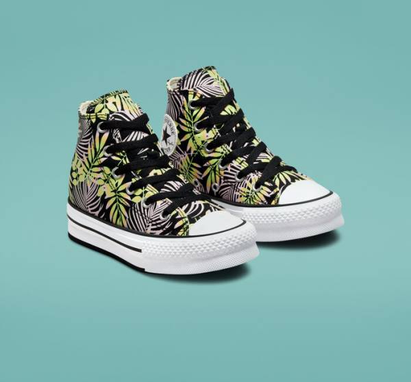 Boty Vysoké Converse Chuck Taylor All Star Lift Platformyě Bright Plants Černé Růžové Světle Zelene | CV-975NDR