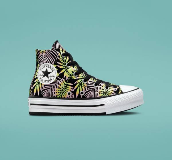 Boty Vysoké Converse Chuck Taylor All Star Lift Platformyě Bright Plants Černé Růžové Světle Zelene | CV-975NDR