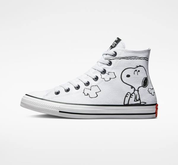 Boty Vysoké Converse Peanuts Chuck Taylor All Star Bílé Černé Červené | CV-326AIT