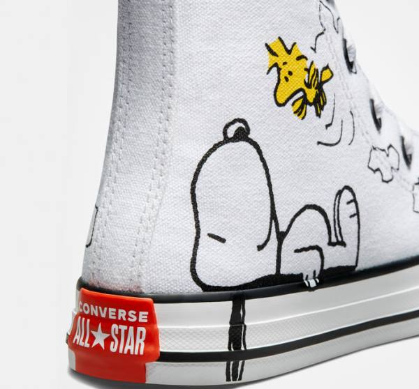 Boty Vysoké Converse Peanuts Chuck Taylor All Star Bílé Černé Červené | CV-961QKW