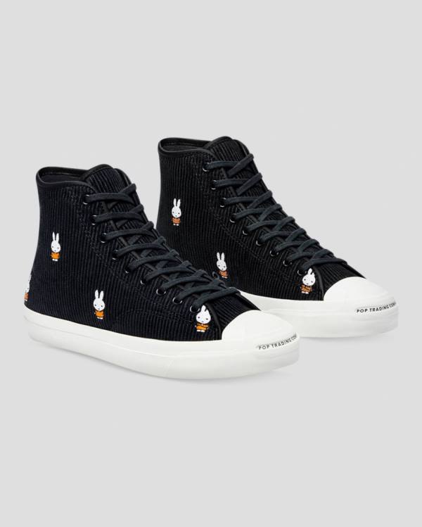 Boty Vysoké Converse Pop Trading Miffy Jack Purcell Pro Corduroy Černé | CV-856BQK