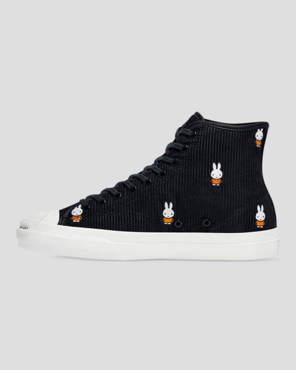 Boty Vysoké Converse Pop Trading Miffy Jack Purcell Pro Corduroy Černé | CV-856BQK