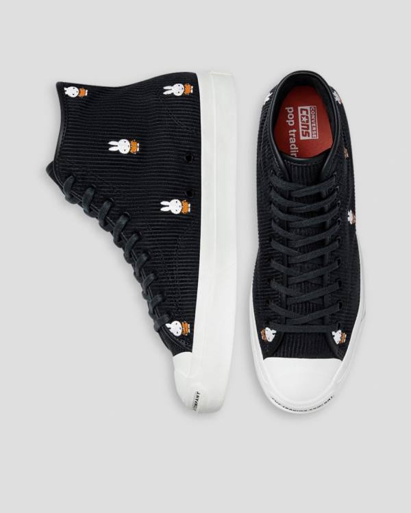 Boty Vysoké Converse Pop Trading Miffy Jack Purcell Pro Corduroy Černé | CV-856BQK