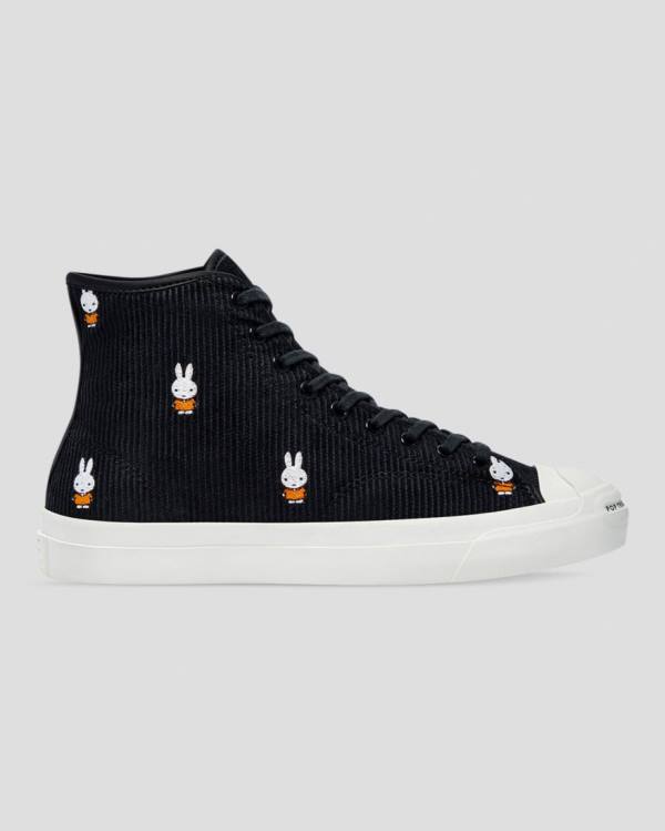 Boty Vysoké Converse Pop Trading Miffy Jack Purcell Pro Corduroy Černé | CV-856BQK