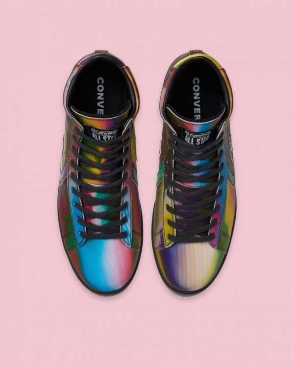 Boty Vysoké Converse Pro Læder Iridescent Černé | CV-452NKD