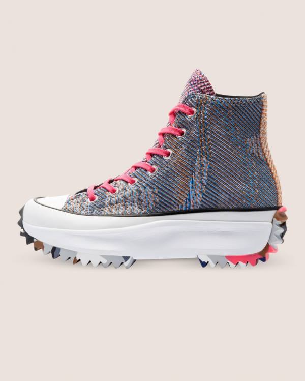 Boty Vysoké Converse Run Star Hike Knit Print Blankyt Červené | CV-475ANE