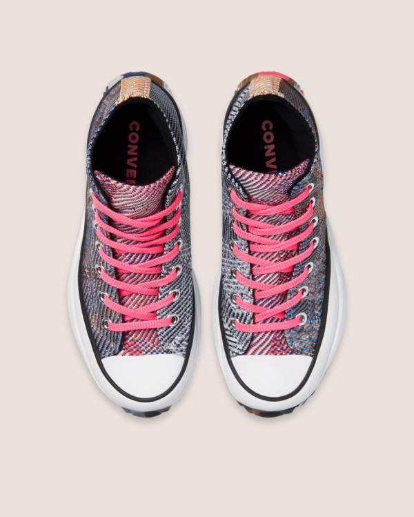 Boty Vysoké Converse Run Star Hike Knit Print Blankyt Červené | CV-475ANE