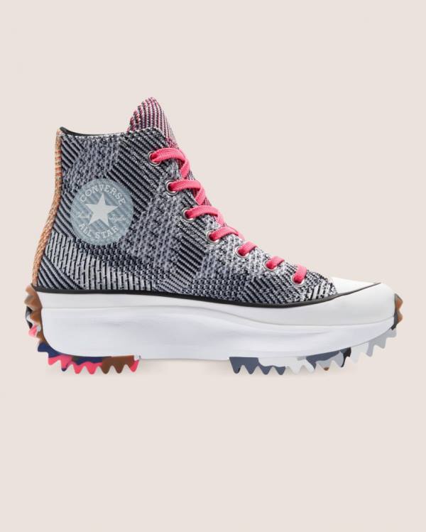 Boty Vysoké Converse Run Star Hike Knit Print Blankyt Červené | CV-475ANE