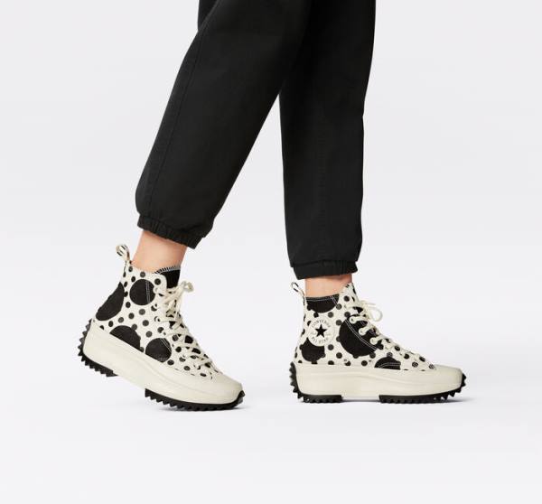 Boty Vysoké Converse Run Star Hike Platformyě Polka Dots Černé | CV-320PWD