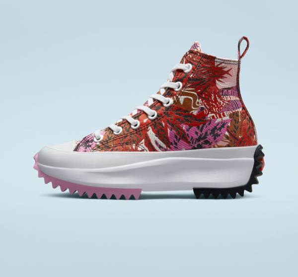 Boty Vysoké Converse Run Star Hike Platformyě Tropical Florals Oranžové Černé Bílé | CV-463NMF